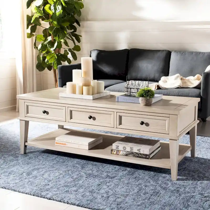 Table basse rectangulaire traditionnelle Sépia - 54 x 23,6 x 19,3