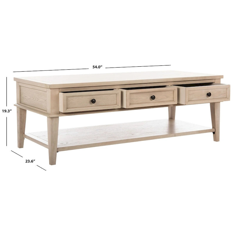 Table basse rectangulaire traditionnelle Sépia - 54 x 23,6 x 19,3