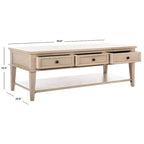 Table basse rectangulaire traditionnelle Sépia - 54 x 23,6 x 19,3
