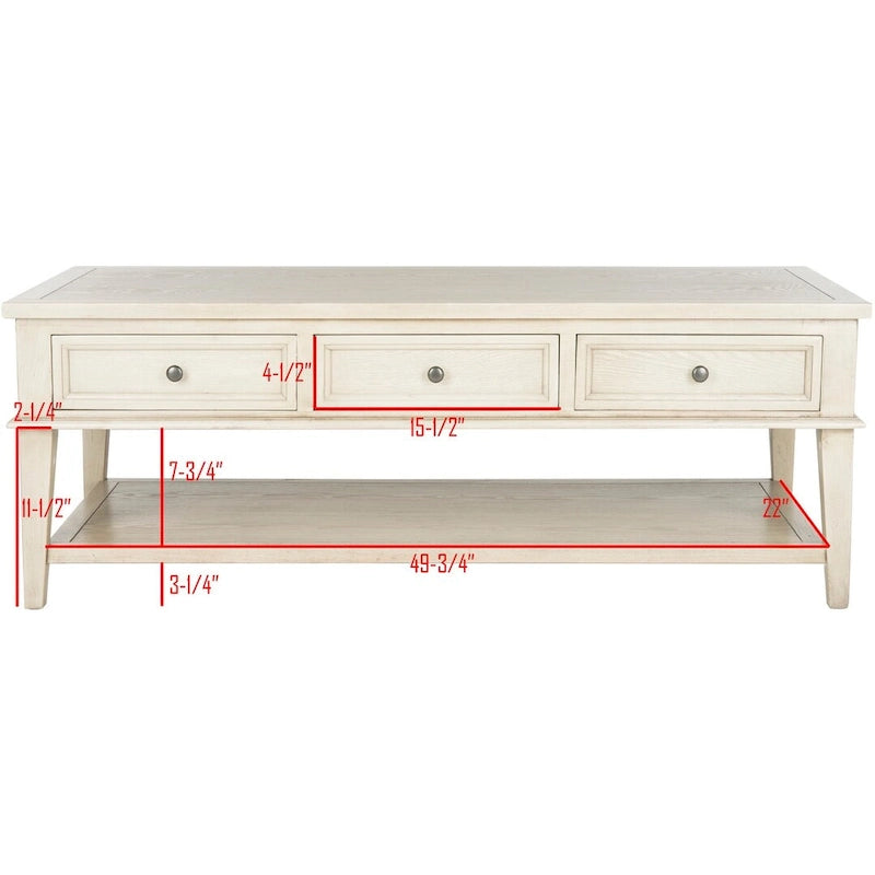 Table basse rectangulaire traditionnelle Sépia - 54 x 23,6 x 19,3