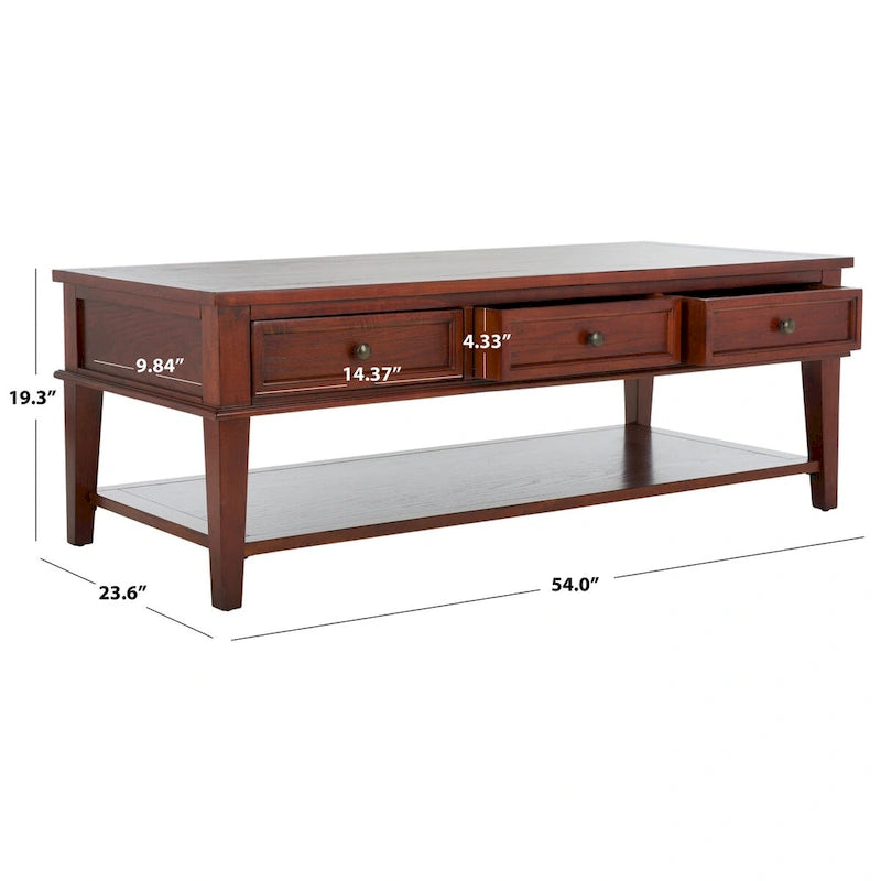 Table basse rectangulaire traditionnelle Sépia - 54 x 23,6 x 19,3