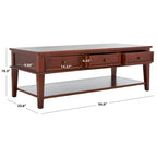 Table basse rectangulaire traditionnelle Sépia - 54 x 23,6 x 19,3