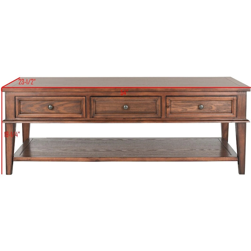 Table basse rectangulaire traditionnelle Sépia - 54 x 23,6 x 19,3