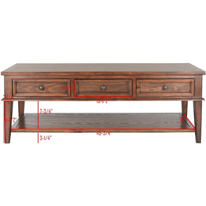 Table basse rectangulaire traditionnelle Sépia - 54 x 23,6 x 19,3