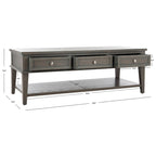 Table basse rectangulaire traditionnelle Sépia - 54 x 23,6 x 19,3