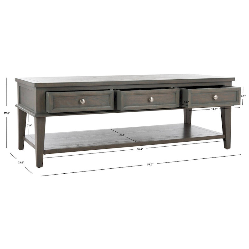 Table basse rectangulaire traditionnelle Sépia - 54 x 23,6 x 19,3