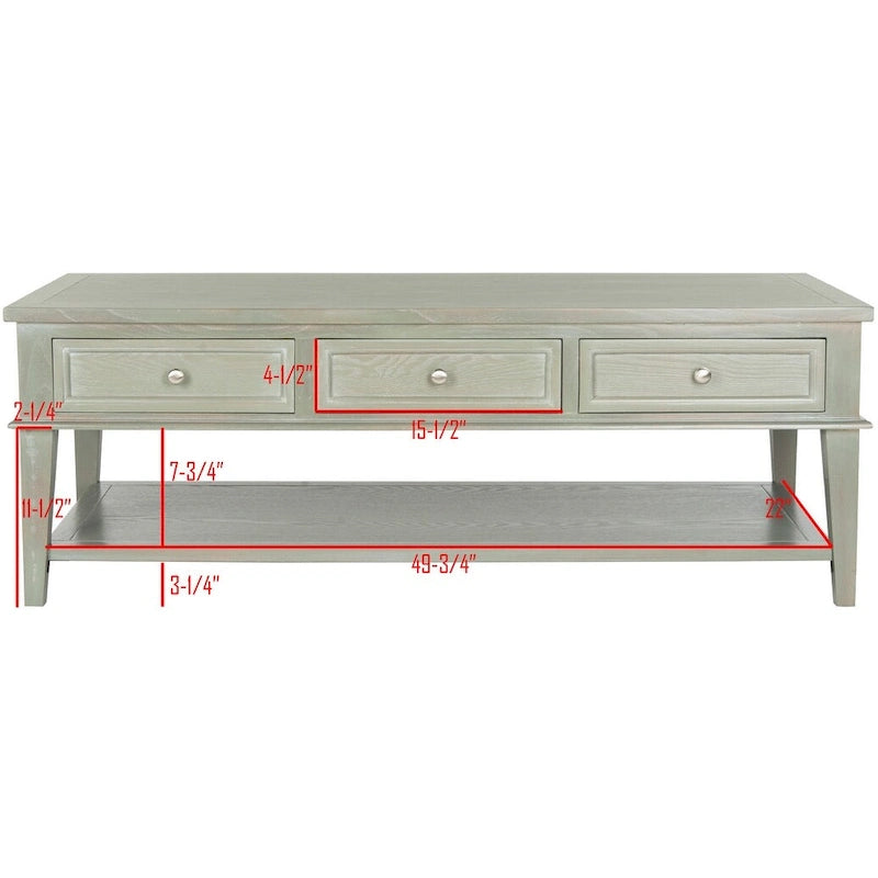 Table basse rectangulaire traditionnelle Sépia - 54 x 23,6 x 19,3