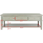 Table basse rectangulaire traditionnelle Sépia - 54 x 23,6 x 19,3
