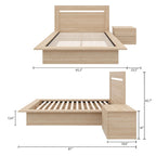 Chambre à coucher avec lit, tête de lit et table de chevet