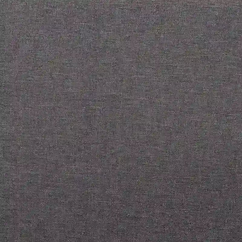 Lit plateforme moderne du milieu du siècle en tissu gris foncé et bois de noyer.