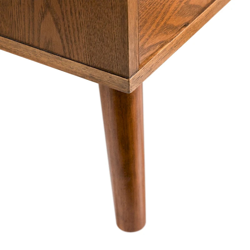Commode et miroir deux pièces en noyer du milieu du siècle