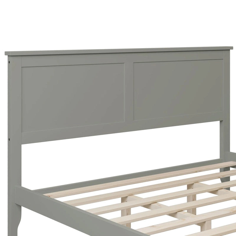 Lit plateforme Queen Size, cadre de lit plateforme moderne en bois massif, sommier tapissier non requis