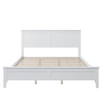 Lit plateforme Queen Size, cadre de lit plateforme moderne en bois massif, sommier tapissier non requis