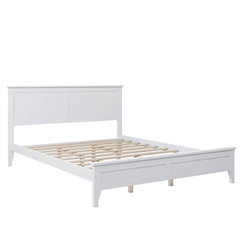 Lit plateforme Queen Size, cadre de lit plateforme moderne en bois massif, sommier tapissier non requis