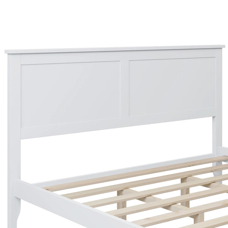 Lit plateforme Queen Size, cadre de lit plateforme moderne en bois massif, sommier tapissier non requis