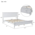 Lit plateforme Queen Size, cadre de lit plateforme moderne en bois massif, sommier tapissier non requis