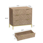 Commode en bois à 3 tiroirs de style moderne du milieu du siècle, commode en chêne naturel pour chambre à coucher