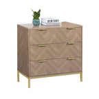 Commode en bois à 3 tiroirs de style moderne du milieu du siècle, commode en chêne naturel pour chambre à coucher