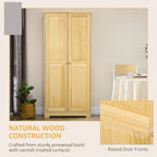 Meuble de rangement pour cuisine Pinewood 67, Armoire autoportante avec portes et étagères réglables, Mécanisme de fermeture en douceur