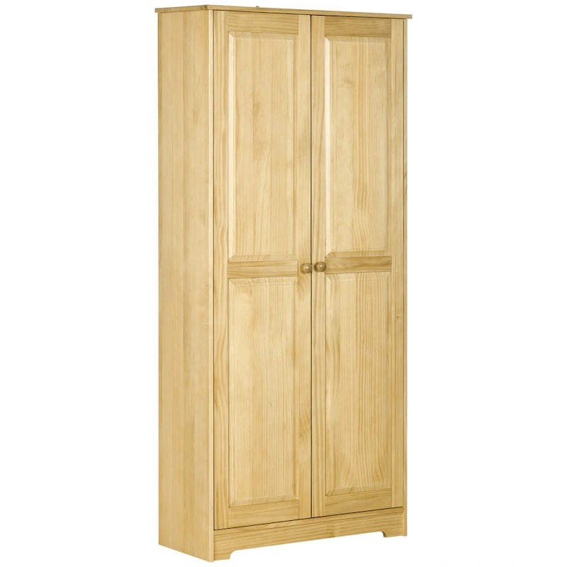 Meuble de rangement pour cuisine Pinewood 67, Armoire autoportante avec portes et étagères réglables, Mécanisme de fermeture en douceur