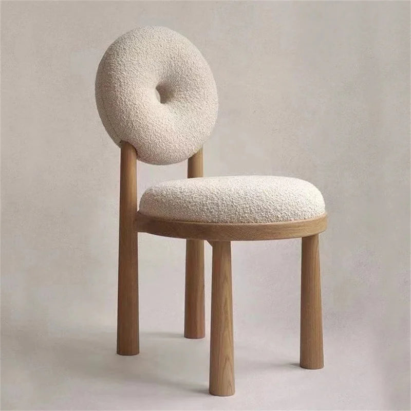 Chaise de coiffeuse à dossier rond