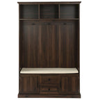 Porte-manteau d'entrée 3-en-1 avec 3 patères et banc de rangement - 120 l x 180 h x 40 P cm