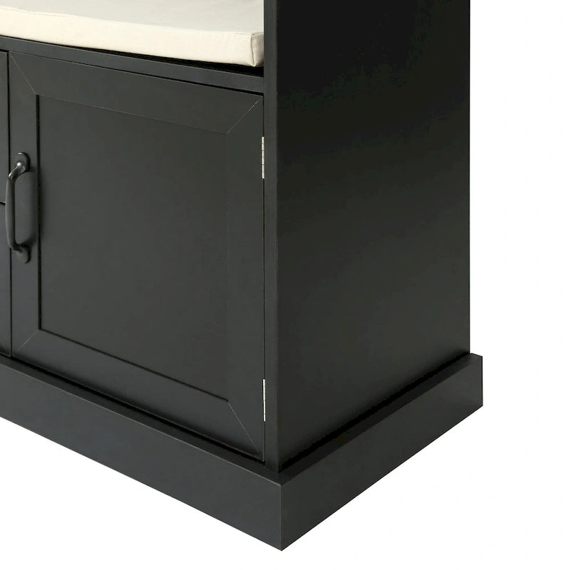 Porte-manteau d'entrée 3-en-1 avec 3 patères et banc de rangement - 120 l x 180 h x 40 P cm