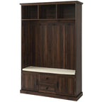 Porte-manteau d'entrée 3-en-1 avec 3 patères et banc de rangement - 120 l x 180 h x 40 P cm