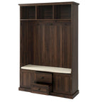 Porte-manteau d'entrée 3-en-1 avec 3 patères et banc de rangement - 120 l x 180 h x 40 P cm