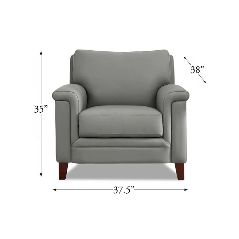 Canapé, causeuse et fauteuil en cuir pleine fleur avec mousse à mémoire de forme et ressorts