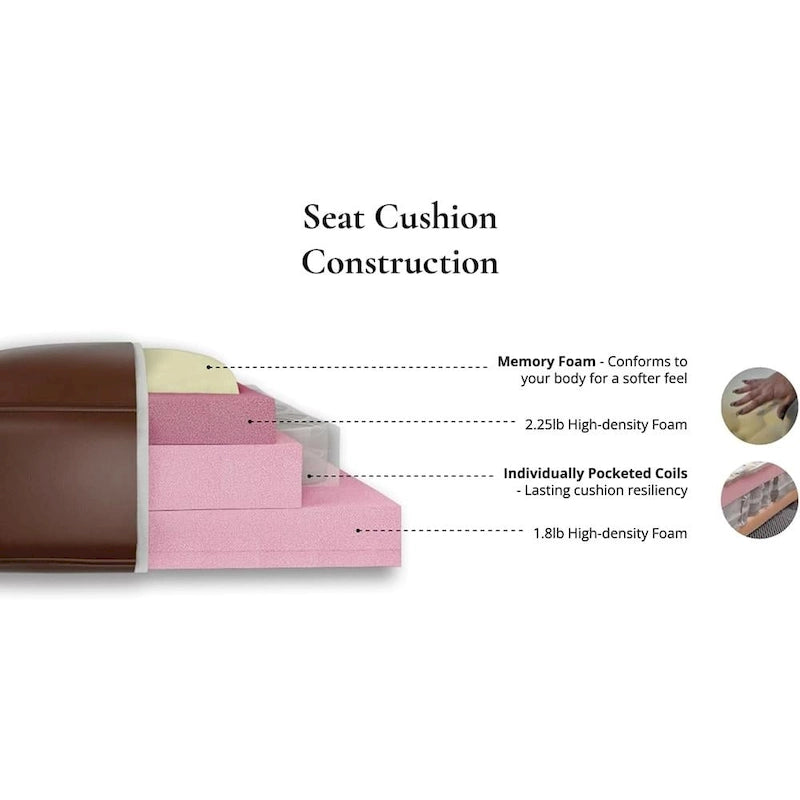 Canapé, causeuse et fauteuil en cuir pleine fleur avec mousse à mémoire de forme et ressorts
