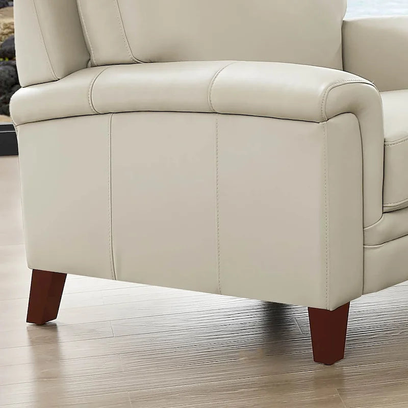 Canapé, causeuse et fauteuil en cuir pleine fleur avec mousse à mémoire de forme et ressorts