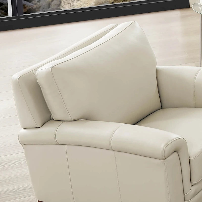 Canapé, causeuse et fauteuil en cuir pleine fleur avec mousse à mémoire de forme et ressorts