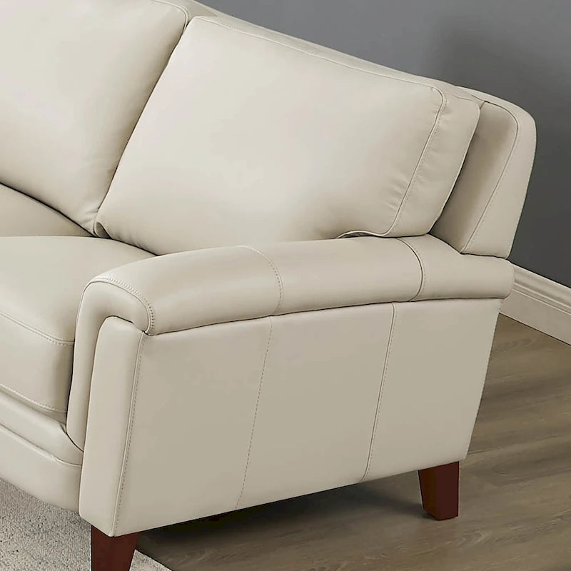 Canapé, causeuse et fauteuil en cuir pleine fleur avec mousse à mémoire de forme et ressorts