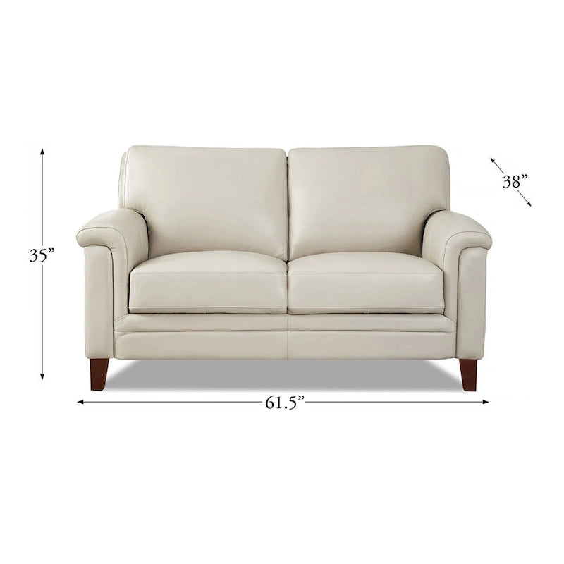Canapé, causeuse et fauteuil en cuir pleine fleur avec mousse à mémoire de forme et ressorts