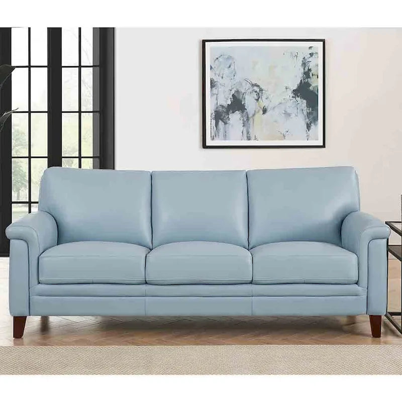 Canapé, causeuse et fauteuil en cuir pleine fleur avec mousse à mémoire de forme et ressorts