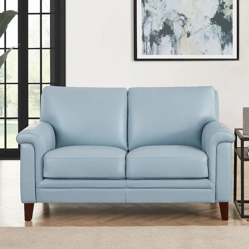Canapé, causeuse et fauteuil en cuir pleine fleur avec mousse à mémoire de forme et ressorts