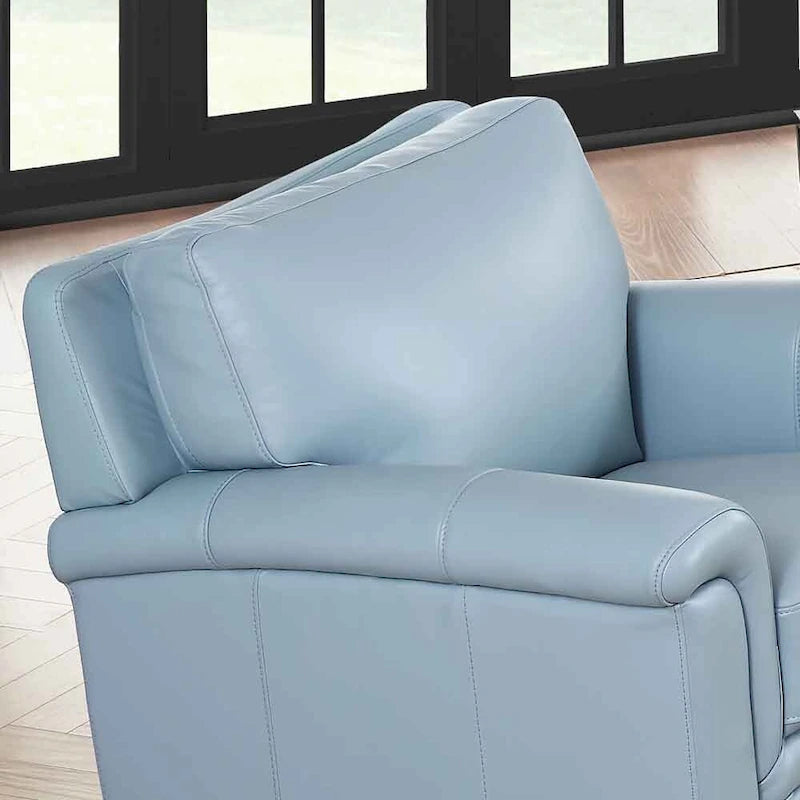 Canapé, causeuse et fauteuil en cuir pleine fleur avec mousse à mémoire de forme et ressorts
