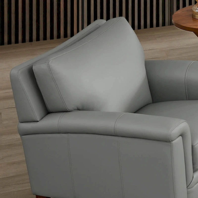 Canapé, causeuse et fauteuil en cuir pleine fleur avec mousse à mémoire de forme et ressorts