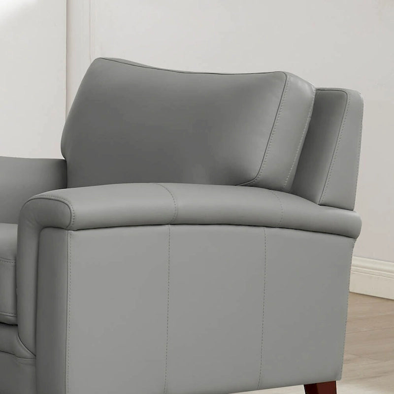 Canapé, causeuse et fauteuil en cuir pleine fleur avec mousse à mémoire de forme et ressorts