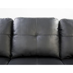 Canapé d'angle en similicuir avec pouf - 98 larg. x 71 prof. x 33 haut.