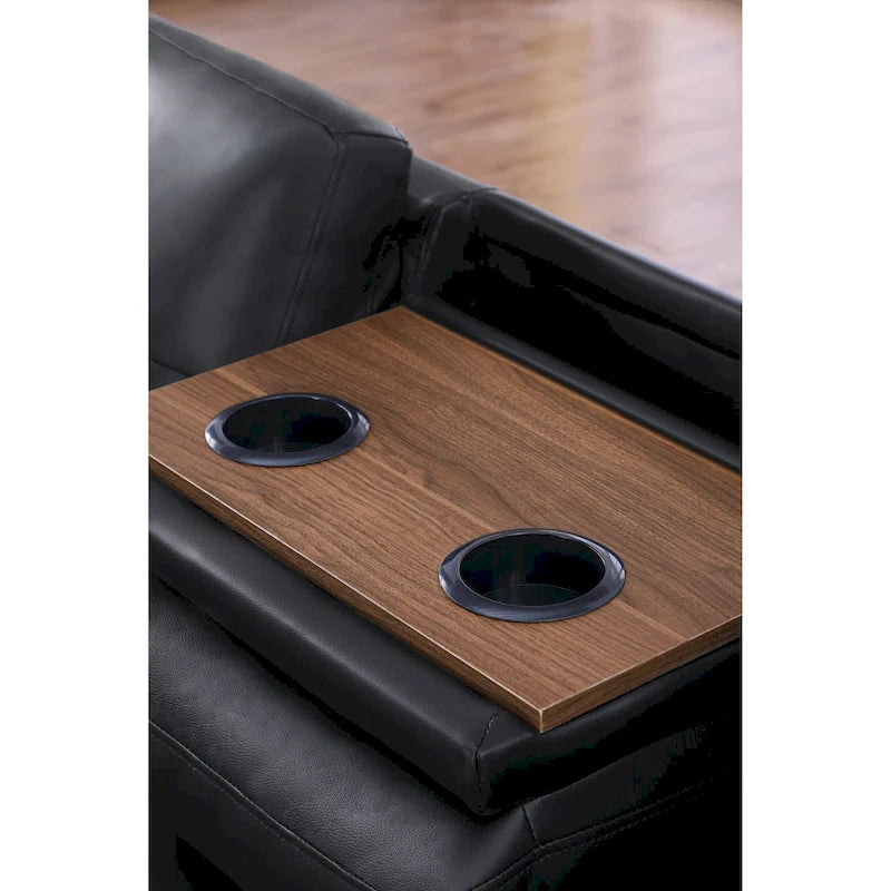 Canapé d'angle en similicuir avec pouf - 98 larg. x 71 prof. x 33 haut.