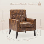 Fauteuil d'appoint capitonné moderne du milieu du siècle avec pieds en noyer et lin – 29,53 H X 30 L X 33,07 P