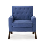 Fauteuil d'appoint capitonné moderne du milieu du siècle avec pieds en noyer et lin – 29,53 H X 30 L X 33,07 P