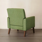 Fauteuil d'appoint capitonné moderne du milieu du siècle avec pieds en noyer et lin – 29,53 H X 30 L X 33,07 P