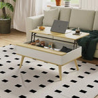 Table basse relevable rectangulaire avec rangement 94 x 60 cm