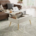 Table basse relevable rectangulaire avec rangement 94 x 60 cm