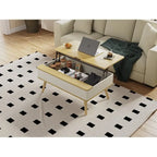 Table basse relevable rectangulaire avec rangement 94 x 60 cm