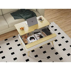 Table basse relevable rectangulaire avec rangement 94 x 60 cm