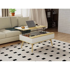 Table basse relevable rectangulaire avec rangement 94 x 60 cm